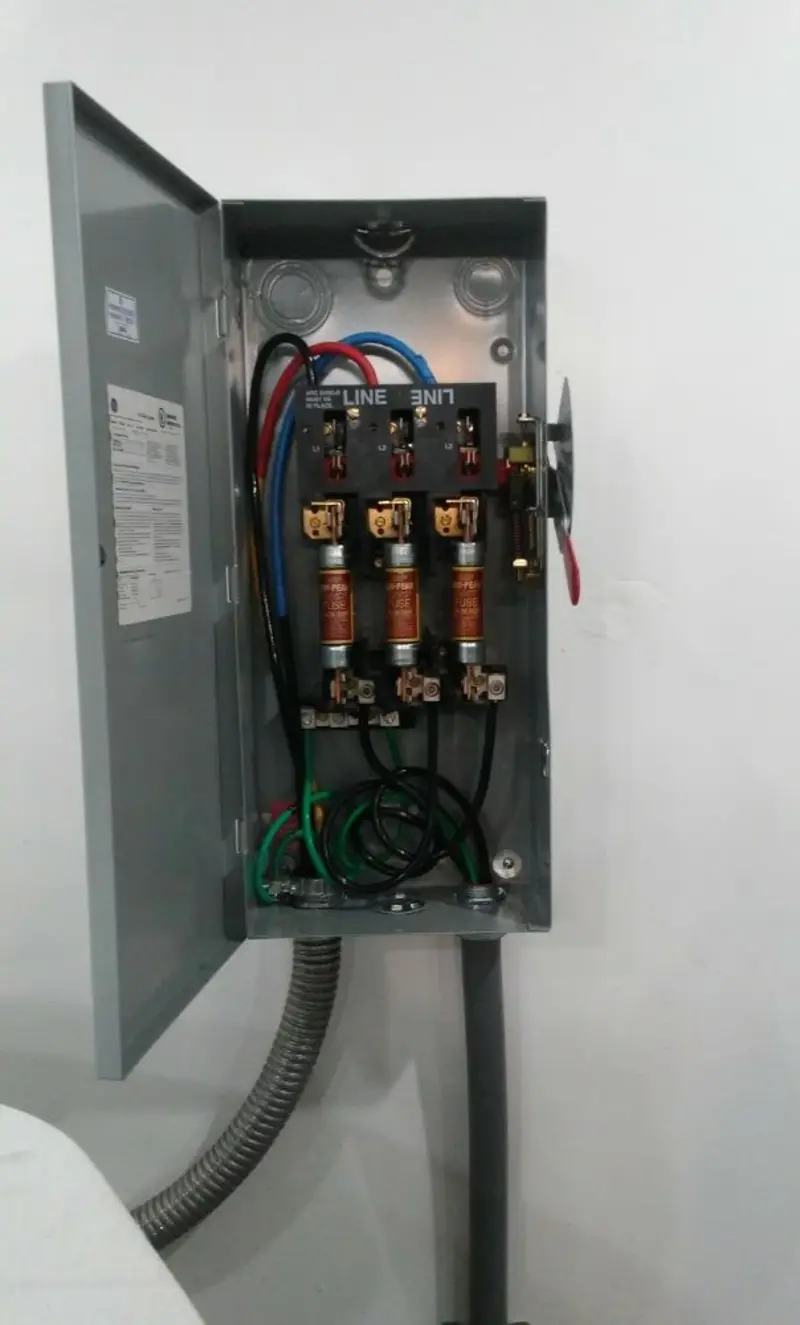 Three-phase disconnect switch installed for Electrical Wiring & Rewiring in Brady